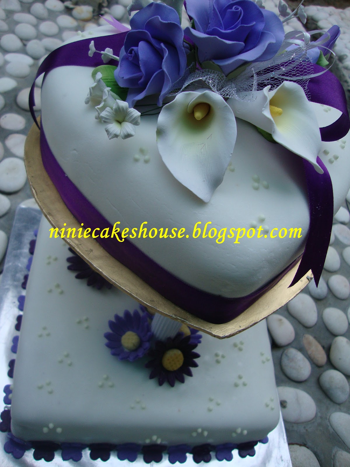 2 tier Wedding Cakes - Purple