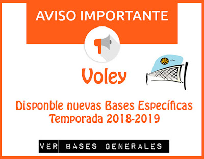 VOLEY: Disponibles Bases Especificas Temporada 2018-19