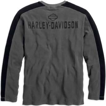 http://www.adventureharley.com/harley-davidson-mens-shirt-since-1903-crew-neck-knit-shirt-black-gray