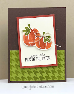 VIDEO: Stampin' Up! Pick of the Patch Autumn Card + Punch Tip | www.juliedavison.com #stampinup