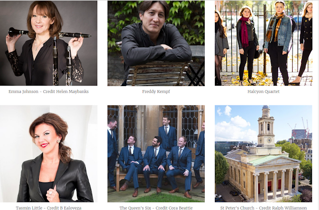 Emma Johnson, Freddy Kempf, Halcyon Quartet, Tasmin Little, the Queen's Six at Eaton Square Concerts