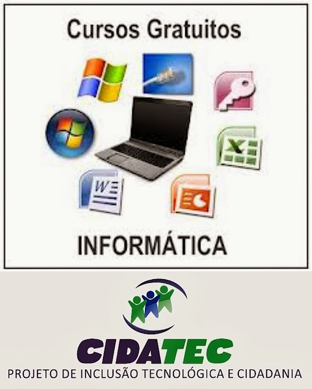 Cursos gratuitos de Informática básica e avançada de matrículas abertas em Santa Cruz