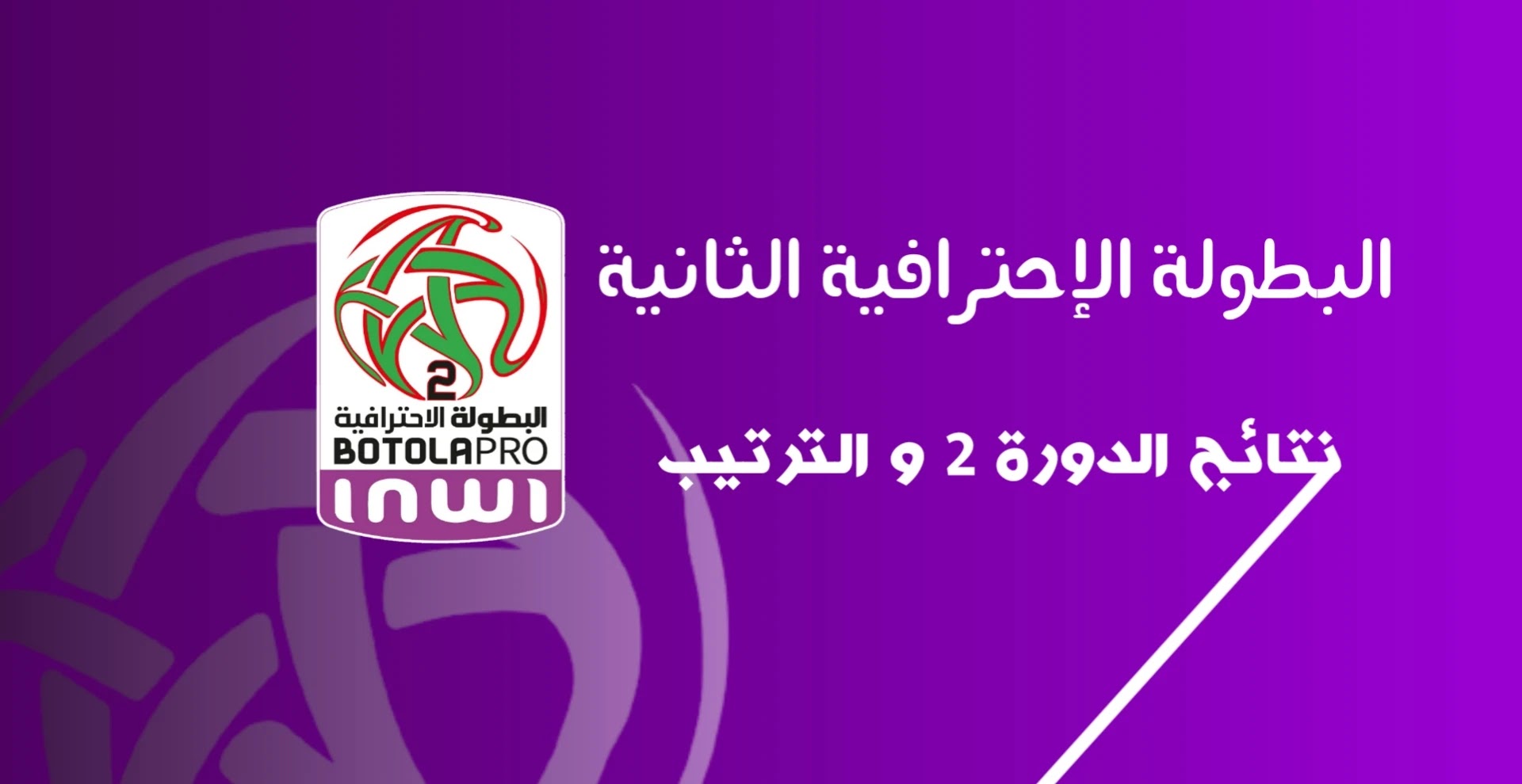 نتائج القسم الثاني المغربي البطولة الإحترافية INWI