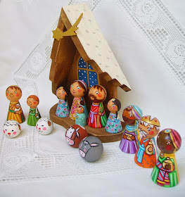 Nativity set Holy Family stable cradle heart Jesus Christ Virgin Mary Saint Joseph Three Kings Wise Men angel shepherd star