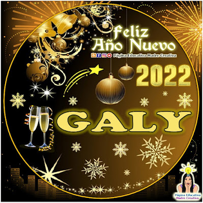 Nombre GALY por Año Nuevo 2022 - Cartelito mujer