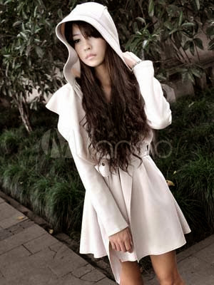 Beautiful V-Neck Long Sleeves Woman's Hoodied Outerwear 