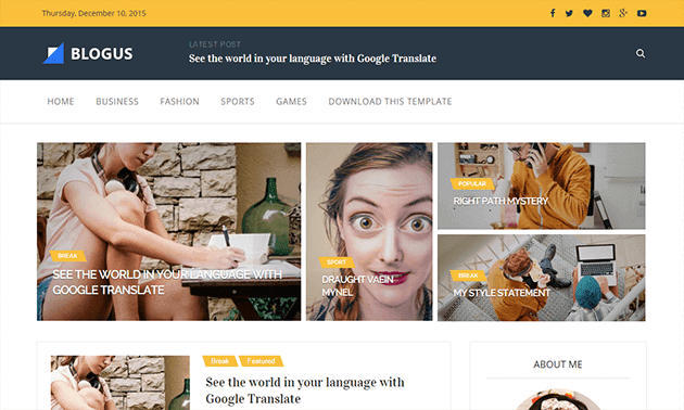 Blogus Responsive Blogger Template