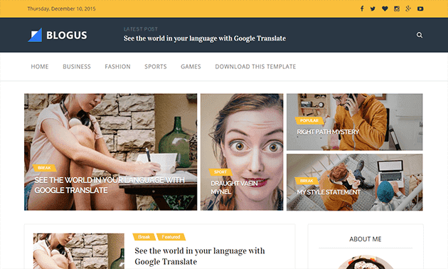 Blogus Responsive Blogger Template 