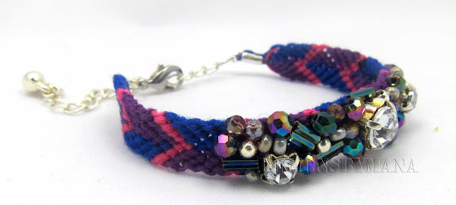 purple/crystal beaded friendship bracelet