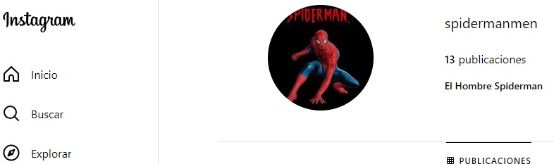 Instagram de Spiderman.com