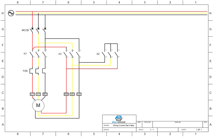 Wiring Diagram Rangkaian  Star  Delta  Automatis dan Manual