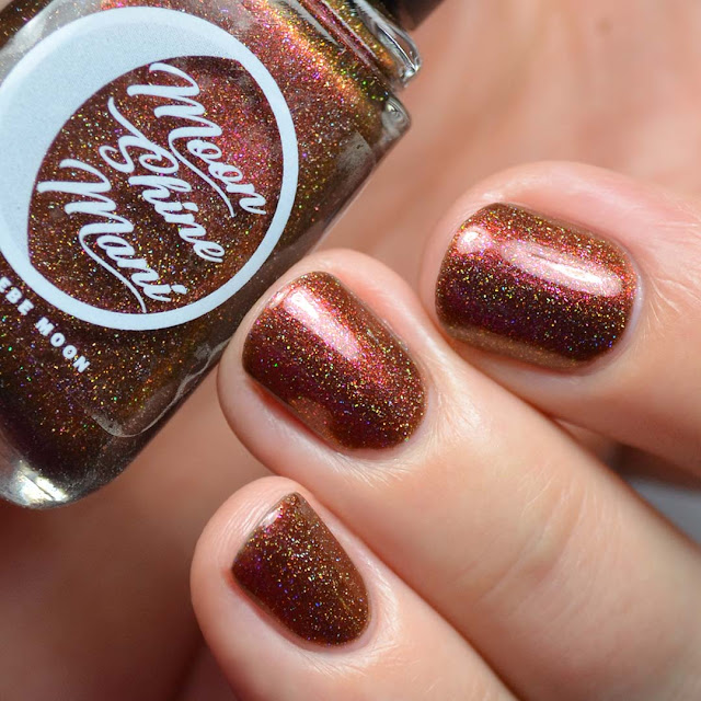 brick red holographic multichrome nail polish