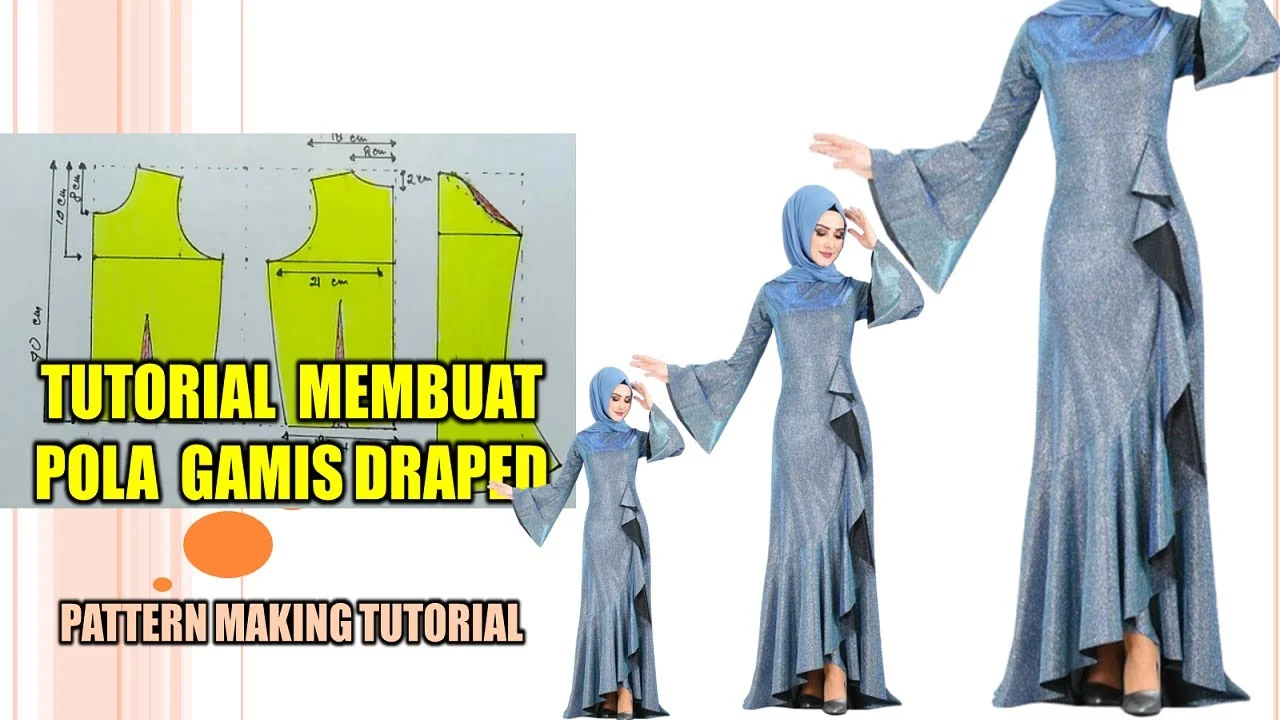 Pecah Pola Gamis Susun Pattern Making Tutorial Youtube - Cara membuat pola baju gamis sederhana