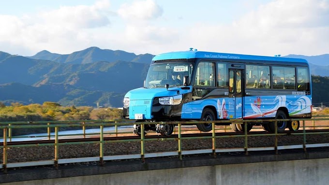 Hanya di Jepun, ini bas ke kereta api?