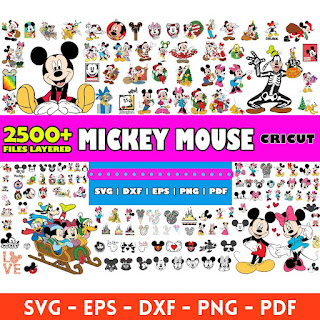 Mickey Mouse mega big bundle svg png clipart vector birthday minnie Font Files For Cricut and Silhouette