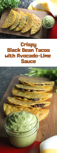 Crispy Black Bean Tacos with Avocado-Lime Sauce