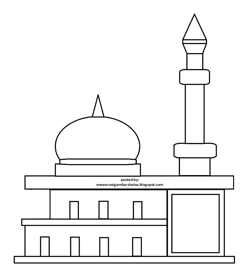 Penting Sketsa Gambar Masjid