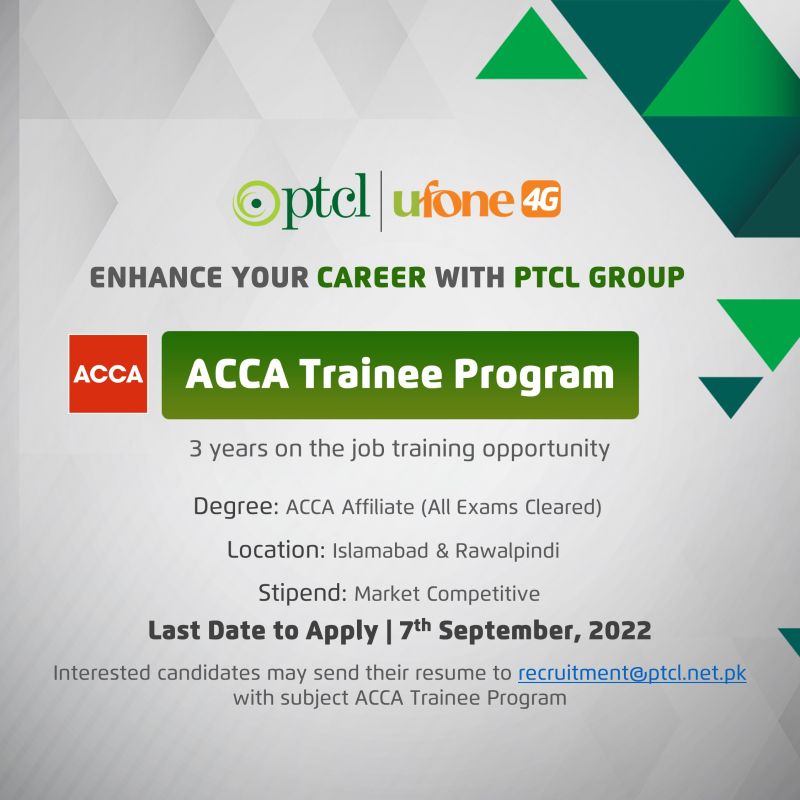 ACCA Trainee Program Job, Islamabad, PTCL