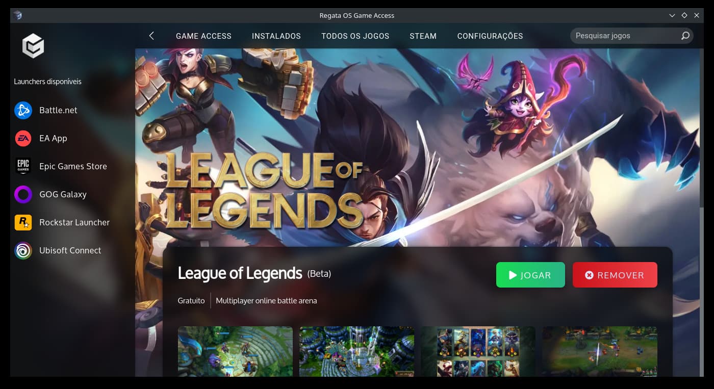 Regata OS Game Access - League of Legends