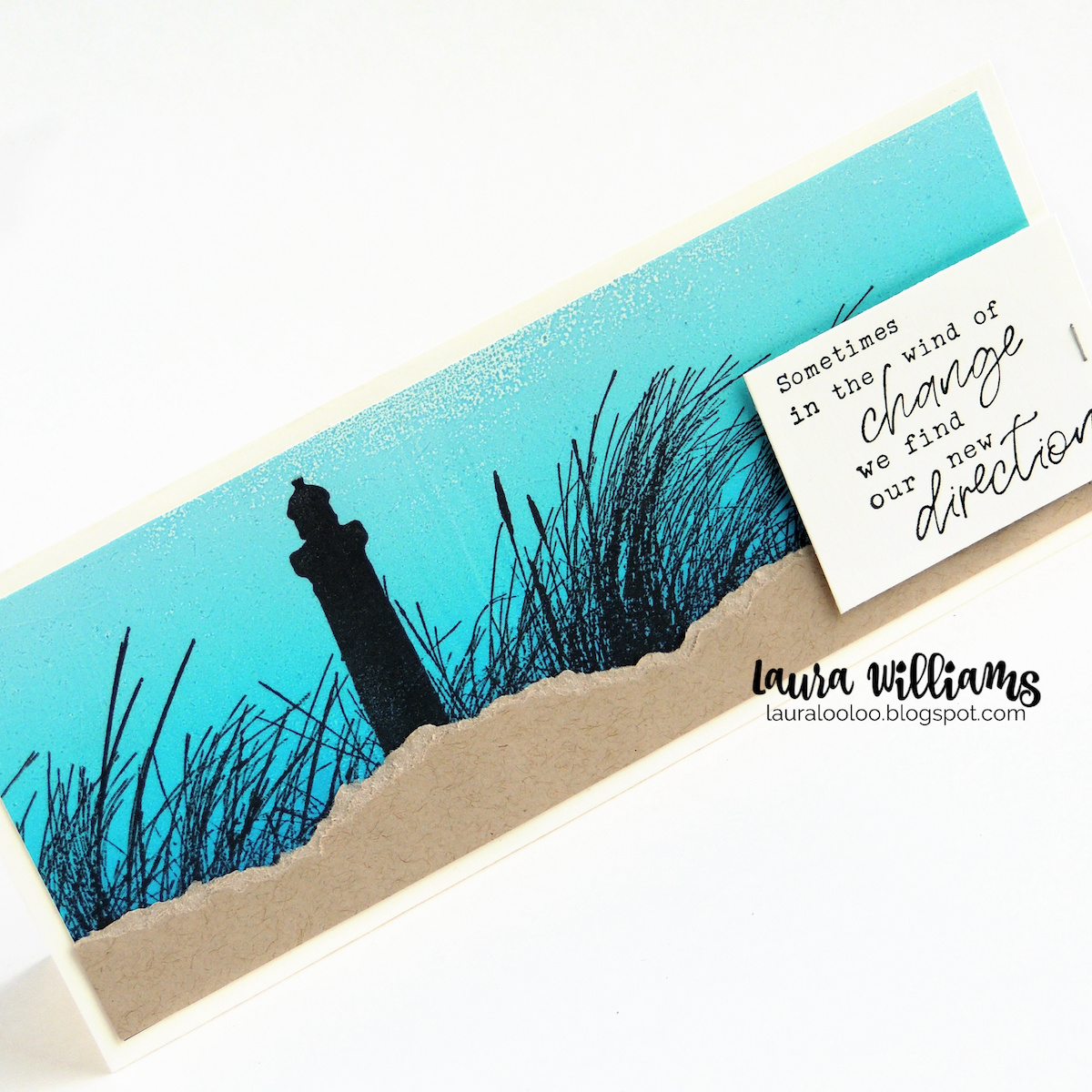 Today's card is a summer slimline card that comes together simply with Impression Obsession's slimline scene stamps. This beautiful lighthouse silhouette is a starting point for so many beautiful backgrounds - plus, it isn't just for slimline cards! This stamp looks equally gorgeous on cards of all shapes and sizes. Stop by my blog to see all the details on this card and the stamps I used. Slimline cards are so trendy and fun to make!