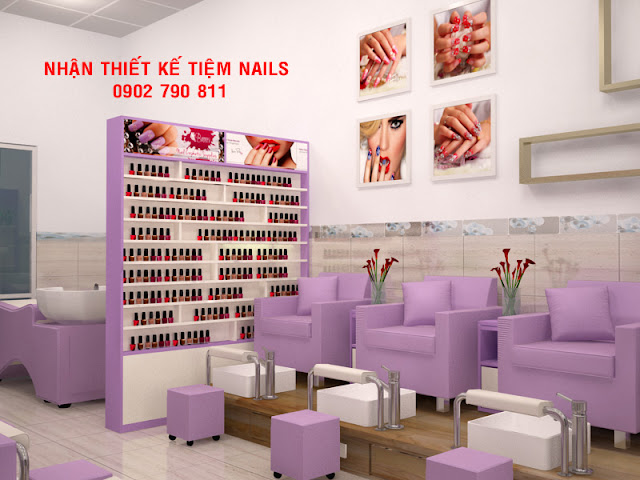 thiết kế kệ nước sơn tiệm nail