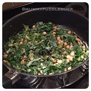 Dairy and gluten free creamy kale and chickpea recipe
