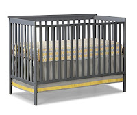 Stork Craft Sheffield Fixed Side Convertible Crib, Gray