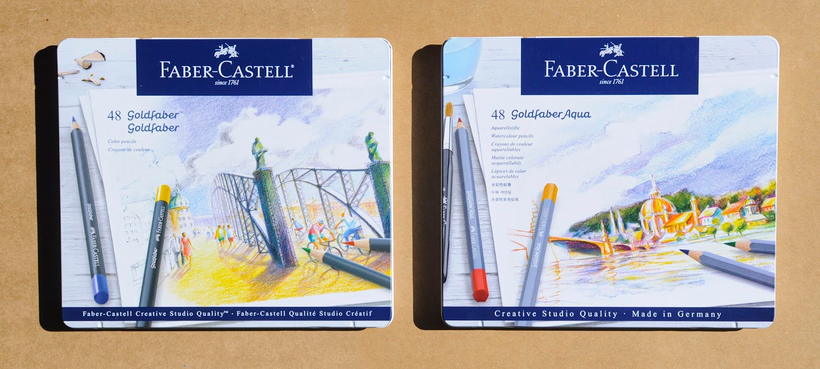 Faber-Castell 48 Goldfaber Regular And Aqua Colored Pencils Review | Jenny's Crayon Collection