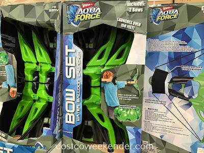 Have fun while cooling down with the Wham-O Aqua Force Water Balloon Launcher Bow
