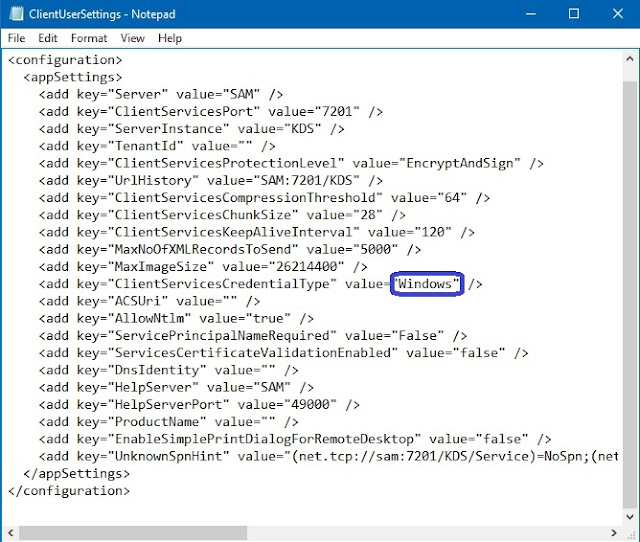 Configuring ClientUserSettings config file to open RTC using Windows
