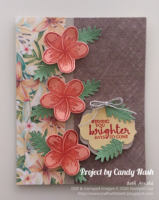 Craft with Beth: Stampin' Up! Second Sunday Sketches 012 card sketch challenge with measurements Timeless Tropical So Sweetly Stitched Dies Tropical Oasis Designer Series Paper DSP