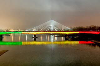 Iluminacja LED mostu w Warszawie