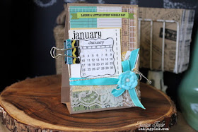 SRM Stickers Blog - Mini Calendar & Die by Shantaie Fowler - #minicalendar #calendar #deskcalendar #die #months #stickers #lace #ecru #twine #kraftbag