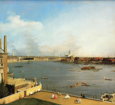 The Thames and the City of London from Richmond House (1746) painting Canaletto