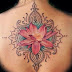 Full Pink Flower Tattoo For Stylish Women Back