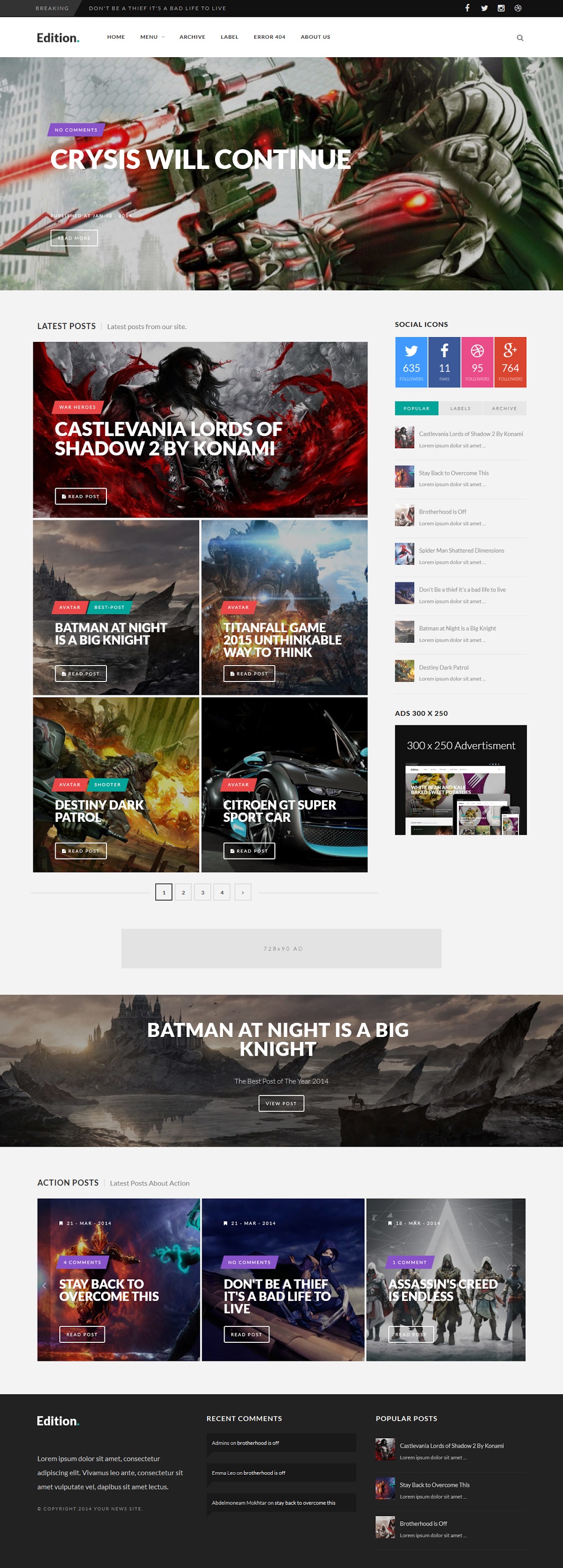 Edition Responsive Blogger Template Demo