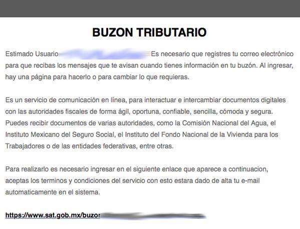 SAT México ¡Cuidado! Hemos detectado correos apócrifos desde las cuentas news@eliotchs.org y noauth