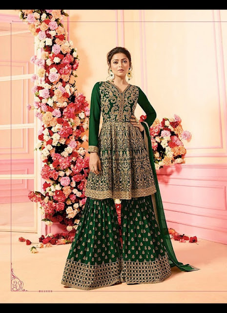 drashti-dhami-green-georgette-palazzo-suit