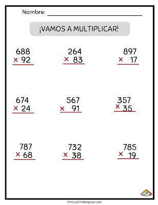 ejercicios de multiplicaciones 3 primaria pdf