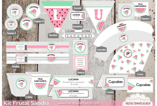 KIT IMPRIMIBLE FIESTA FRUTAL SANDIA