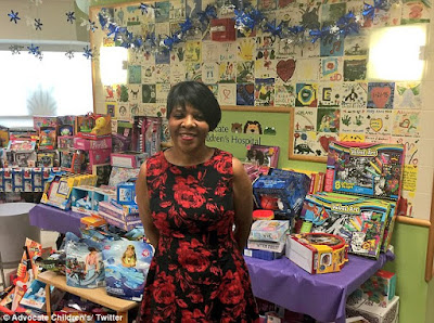 black woman with a lot of toys