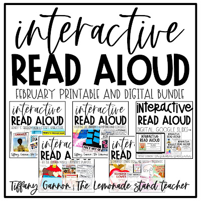 February Read Alouds for Second Grade, February crafts for kids, February Digital Read Aloud Slides