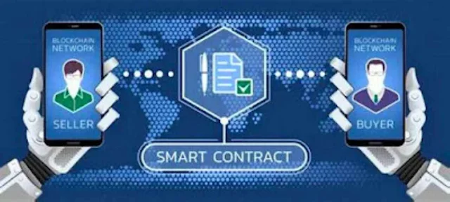 Smart contracts interacting seamlessly with blockchain technology, automating processes and enhancing security in critical infrastructure