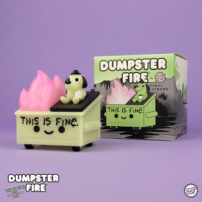 San Diego Comic-Con 2023 Exclusive “This is Fine” Dumpster Fire GID Edition Vinyl Figure by 100% Soft x KC Green
