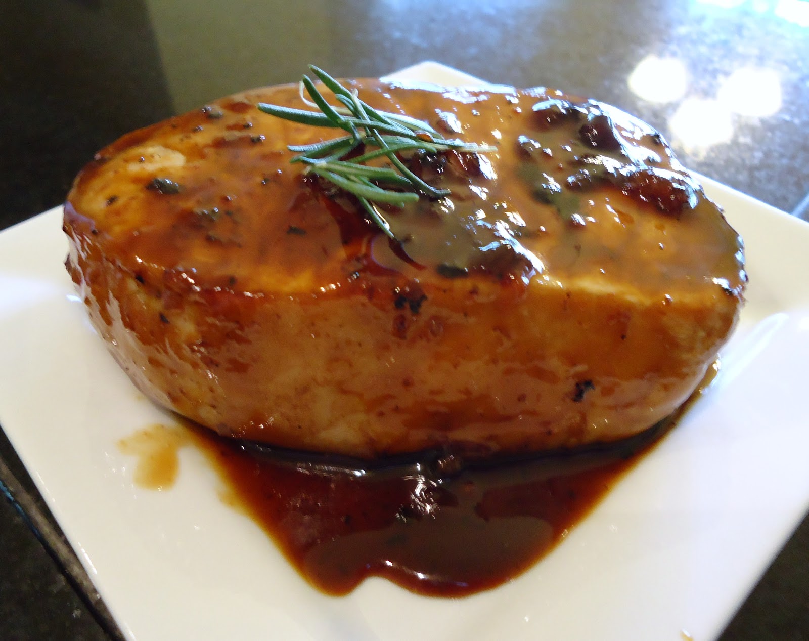 Menu Musings of a Modern American Mom: Center Cut Pork Loin Chops with Rosemary Apricot Reduction