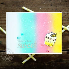 Sunny Studio Stamps: Sweet Shoppe Rainbow Lemon Cupcake Card by Vanessa Menhorn
