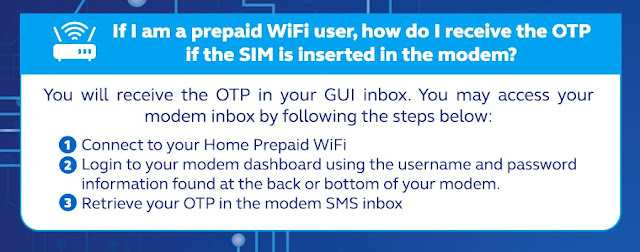Globe Prepaid WiFi SIM registration - get OTP