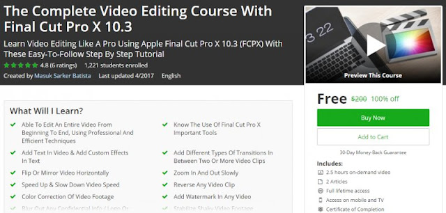 [100% Off] The Complete Video Editing Course With Final Cut Pro X 10.3 | Worth 200$