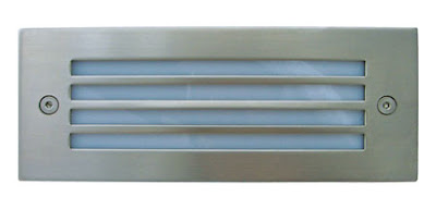 The BL31LB - Recessed LED BrickLight with Ribs Grill, Blue LEDs and stainless steel cover - £12.00