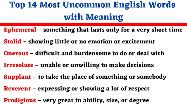 Top 14 Most Uncommon English Words with Meaning - English Seeker